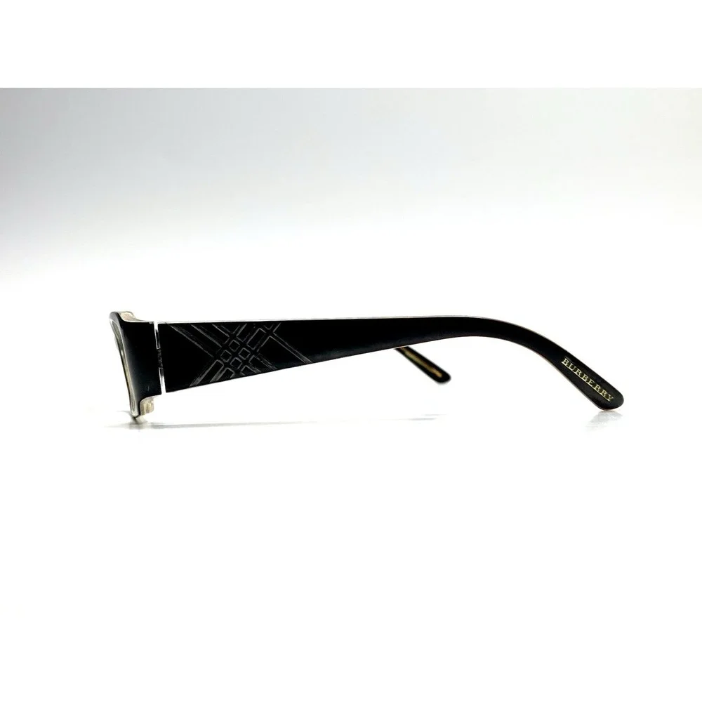 Burberry Black Clear Rectangular Glasses Wide Temple Italy 50 15 130